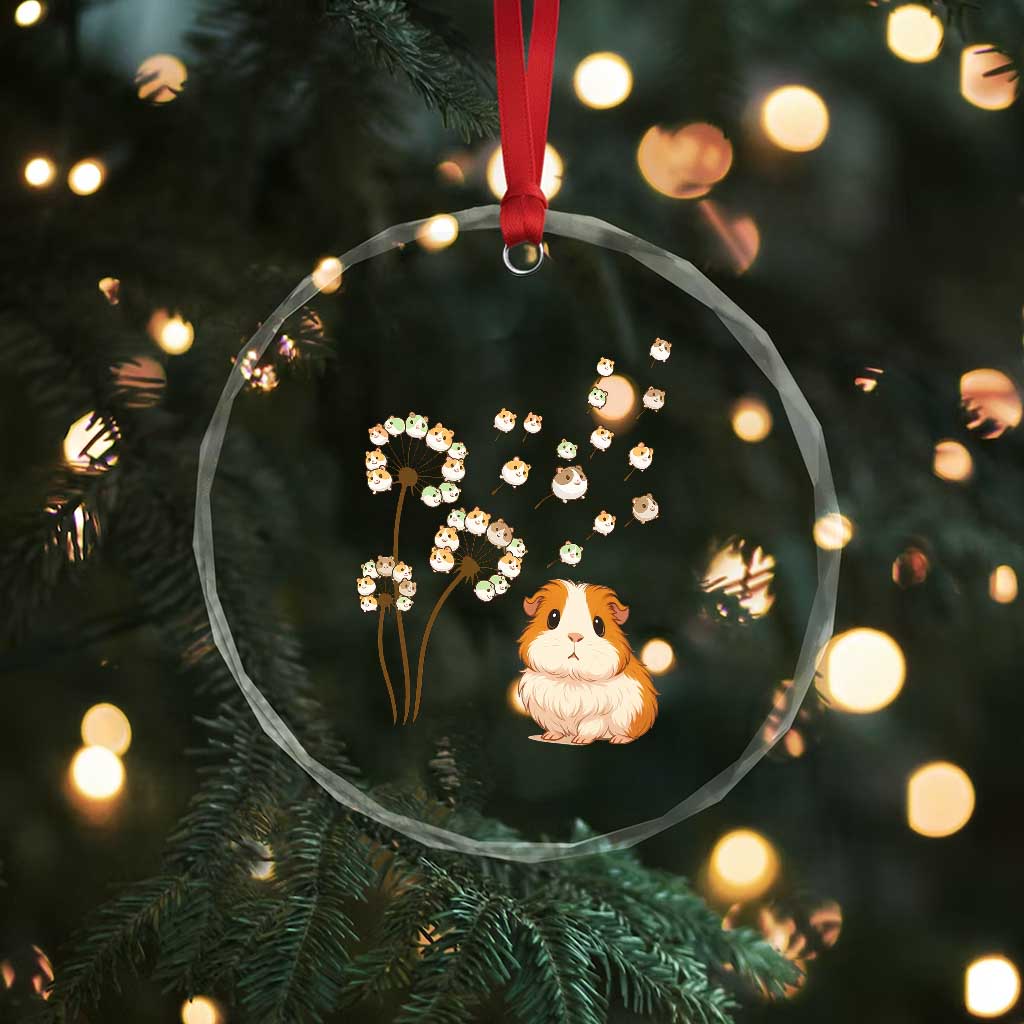 Flower Guinea Pig Dandelion Crystal Glass Ornament Funny Cavy Lover Gift TS12 Print Your Wear