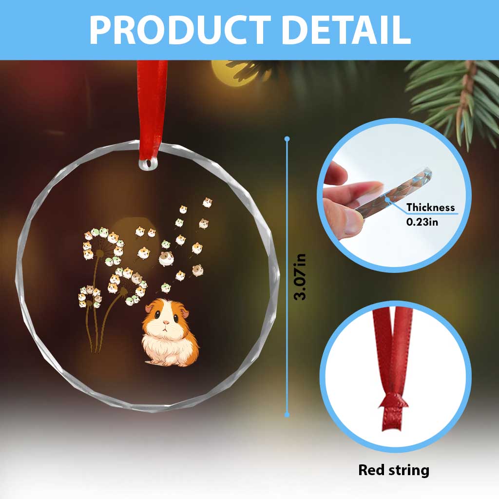 Flower Guinea Pig Dandelion Crystal Glass Ornament Funny Cavy Lover Gift TS12 Print Your Wear