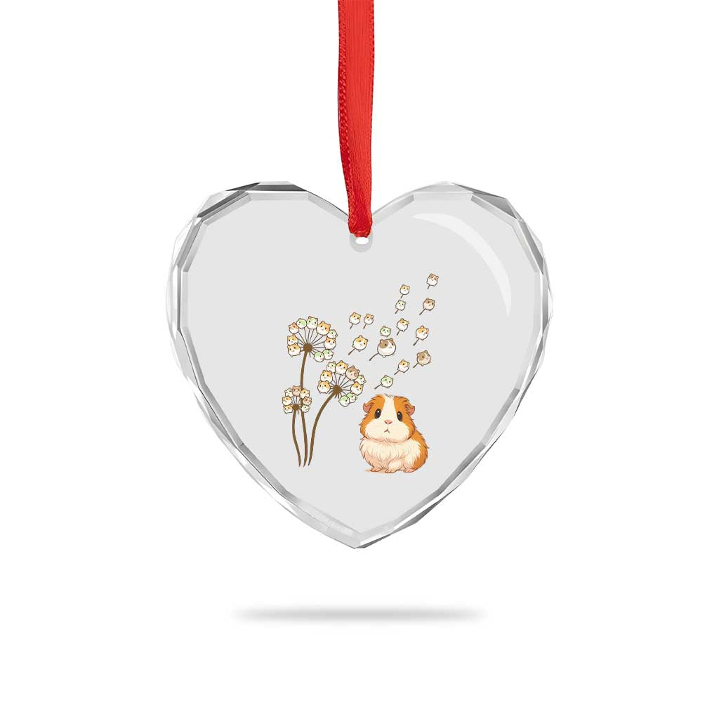 Flower Guinea Pig Dandelion Heart Crystal Glass Ornament Funny Cavy Lover Gift TS12 Print Your Wear