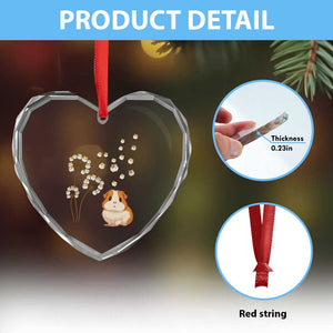 Flower Guinea Pig Dandelion Heart Crystal Glass Ornament Funny Cavy Lover Gift TS12 Print Your Wear