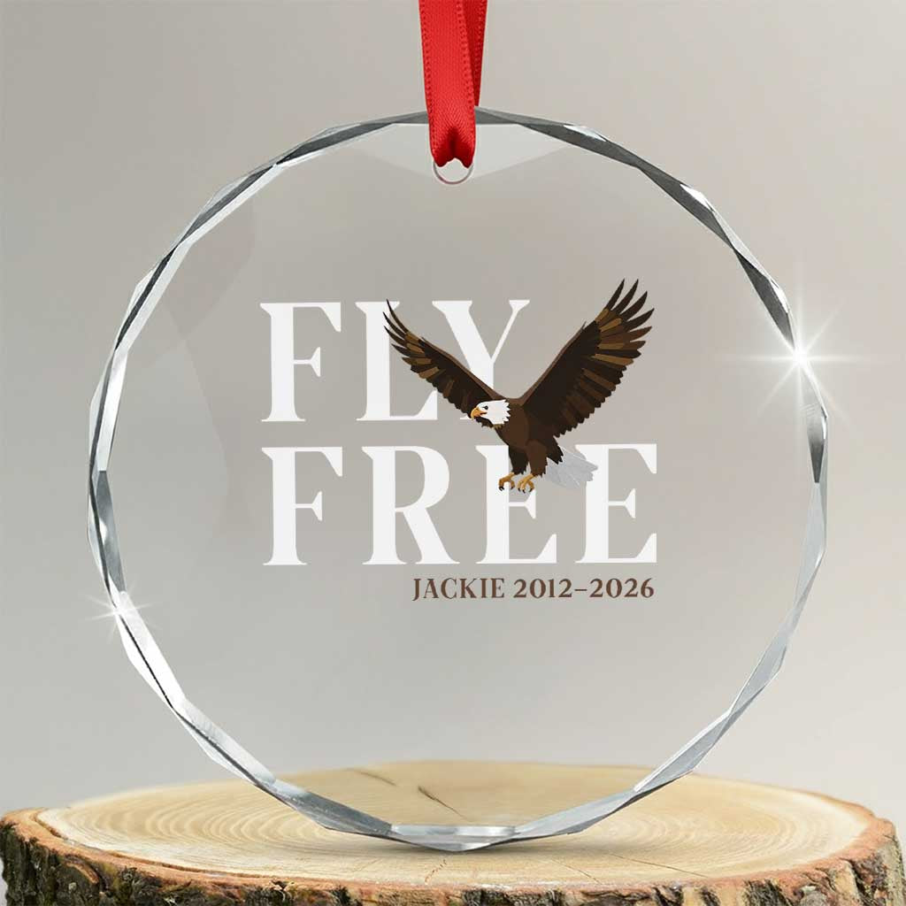 Fly Free Jackie Eagle 2012 2026 Memorial Crystal Glass Ornament Soaring Wilderness Tribute TS02 Transparent Glass 3'' Circle Print Your Wear