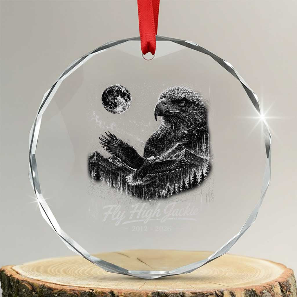 Fly High Jackie Eagle Crystal Glass Ornament Memorial Tribute Nature Supports California Wildlife TS11 Transparent Glass 3'' Circle Print Your Wear