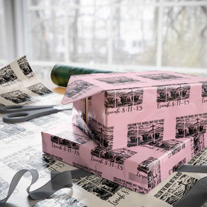 Follow the Word Not The Herd Wrapping Paper Roll Vintage Bible Verse Christian Country Highland Cow Boho TS10 Light Pink Print Your Wear