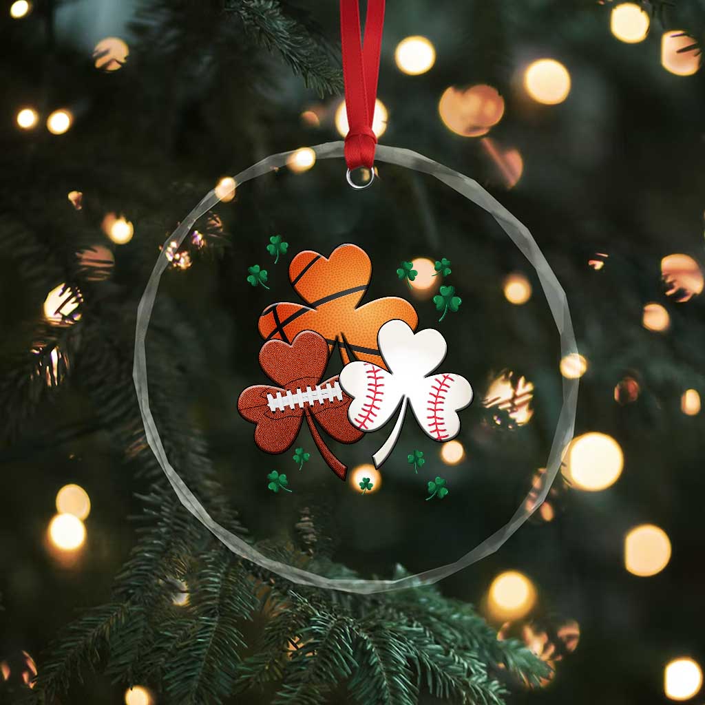 Football Basketball Baseball Shamrock Crystal Glass Ornament Happy St Patricks Day Sport Lover TS02 Print Your Wear