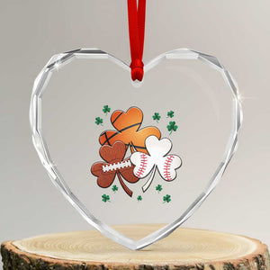 Football Basketball Baseball Shamrock Heart Crystal Glass Ornament Happy St Patricks Day Sport Lover TS02 Transparent Glass 3'' Heart Print Your Wear