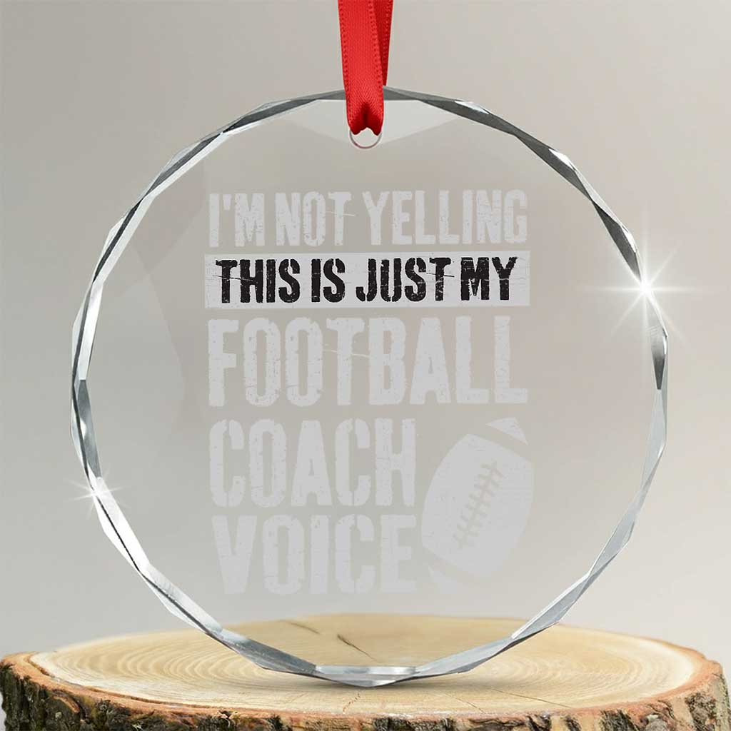 Football Coach Crystal Glass Ornament Cool Distressed Vintage Funny Not Yelling TS10 Transparent Glass 3'' Circle Print Your Wear