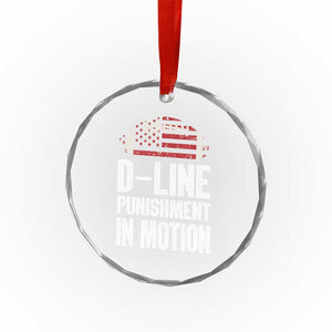 Football Defensive Lineman Crystal Glass Ornament D Line Punishment In Motion American Flag TS10 Print Your Wear