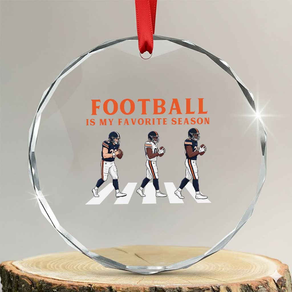Football Is My Favorite Season Crystal Glass Ornament Funny Football Lover TS14 Transparent Glass 3'' Circle Print Your Wear