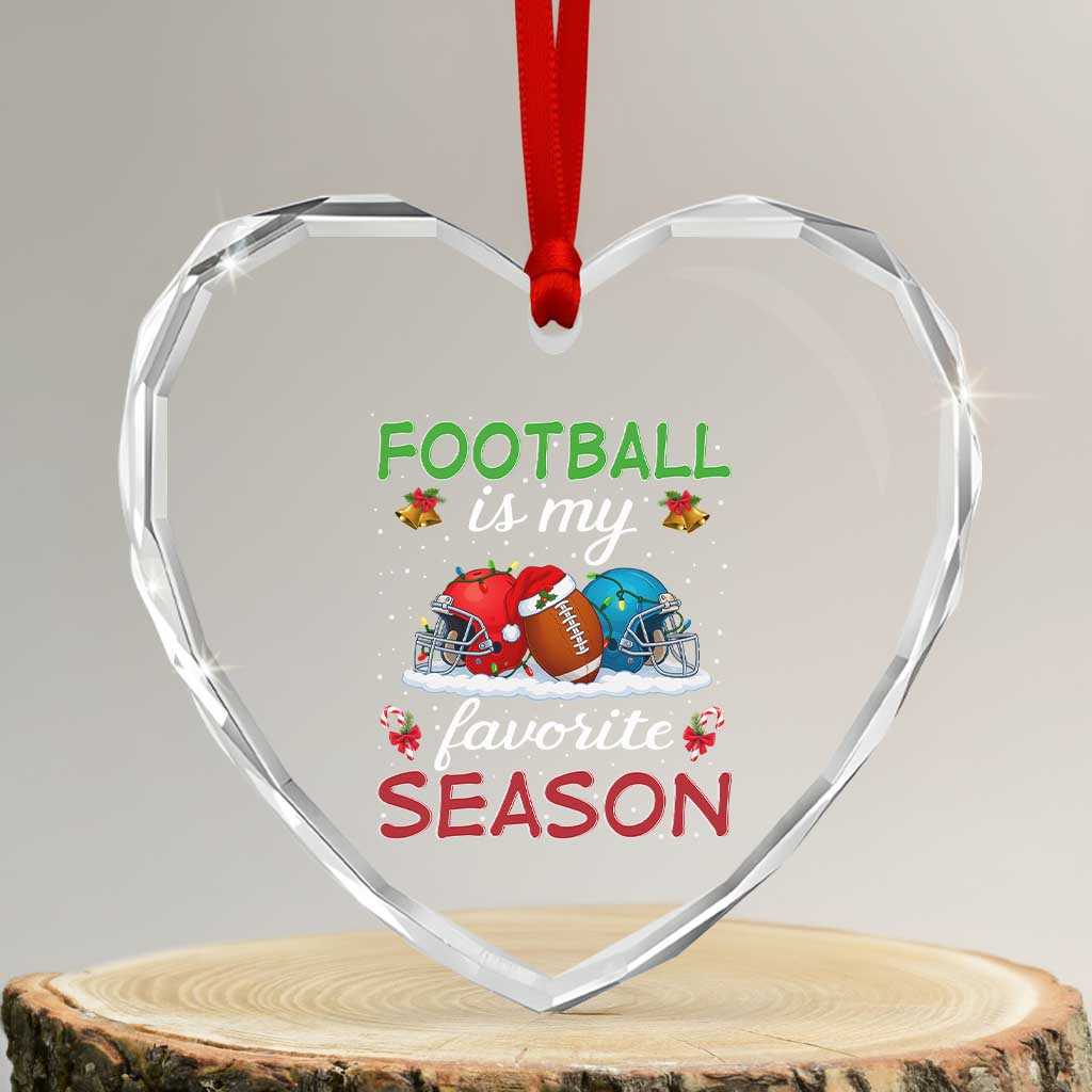Football Is My Favorite Season Heart Crystal Glass Ornament Christmas Holiday Sports Gift TS12 Transparent Glass 3'' Heart Print Your Wear