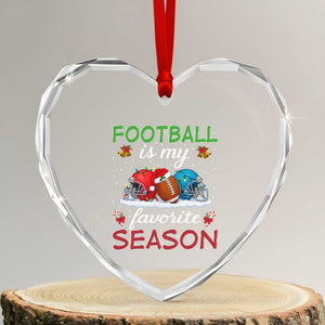 Football Is My Favorite Season Heart Crystal Glass Ornament Christmas Holiday Sports Gift TS12 Transparent Glass 3'' Heart Print Your Wear