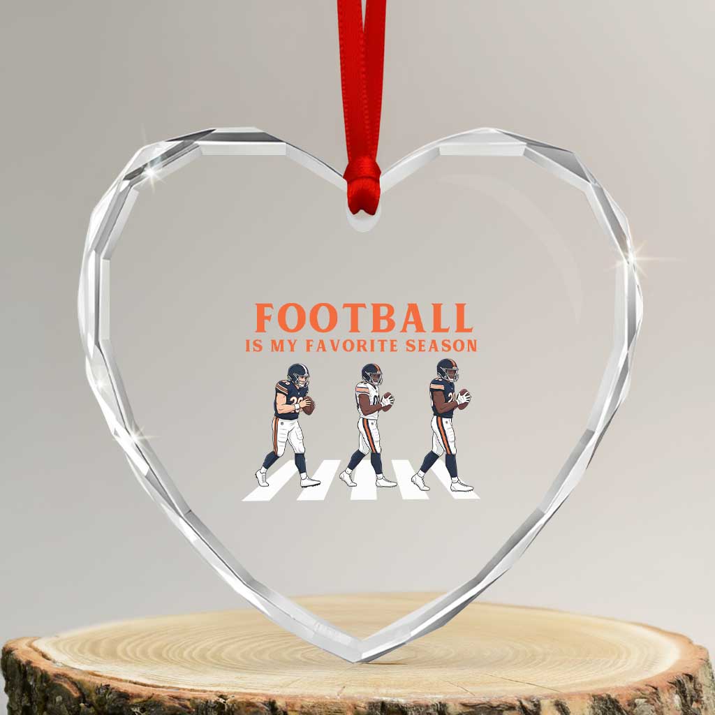 Football Is My Favorite Season Heart Crystal Glass Ornament Funny Football Lover TS14 Transparent Glass 3'' Heart Print Your Wear
