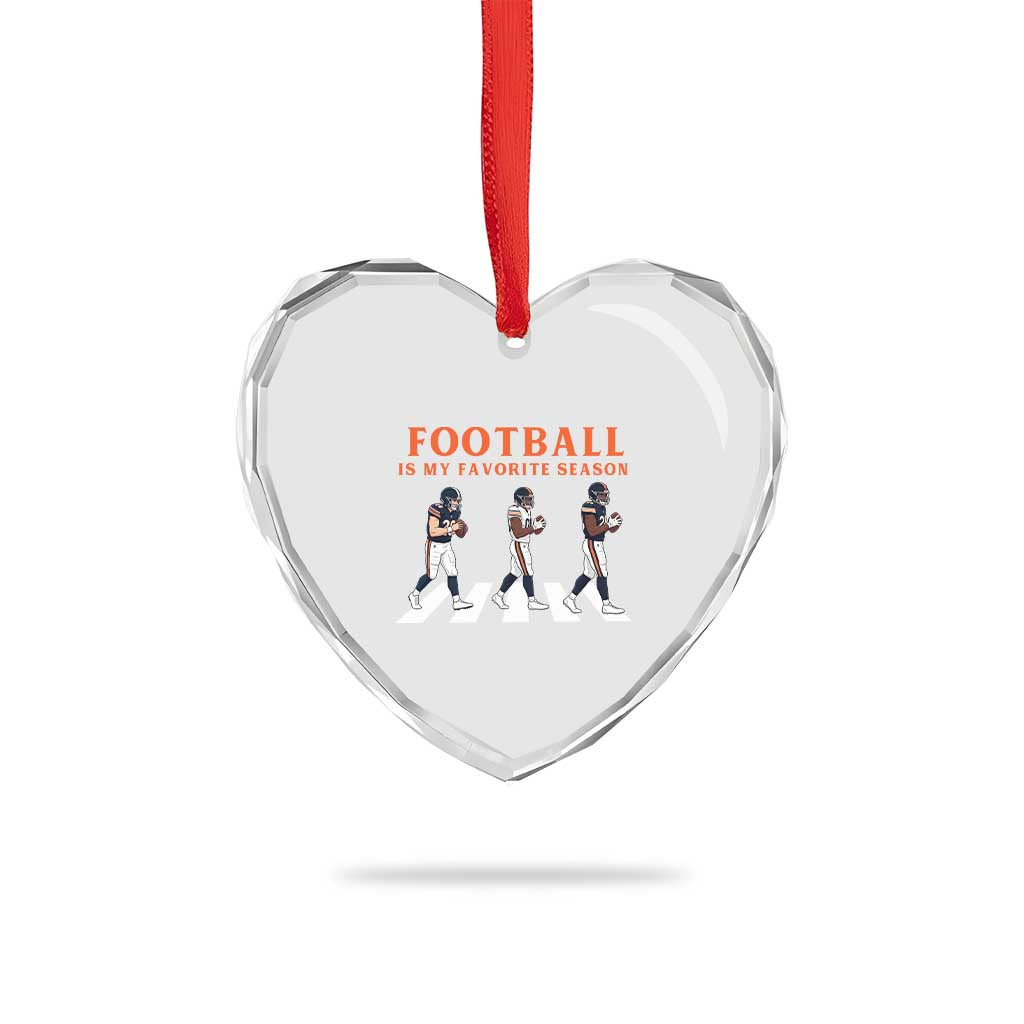 Football Is My Favorite Season Heart Crystal Glass Ornament Funny Football Lover TS14 Print Your Wear
