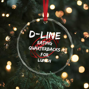 Football Linemen Crystal Glass Ornament D Line Eating Quarterbacks Defensive TS10 Print Your Wear