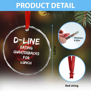 Football Linemen Crystal Glass Ornament D Line Eating Quarterbacks Defensive TS10 Print Your Wear