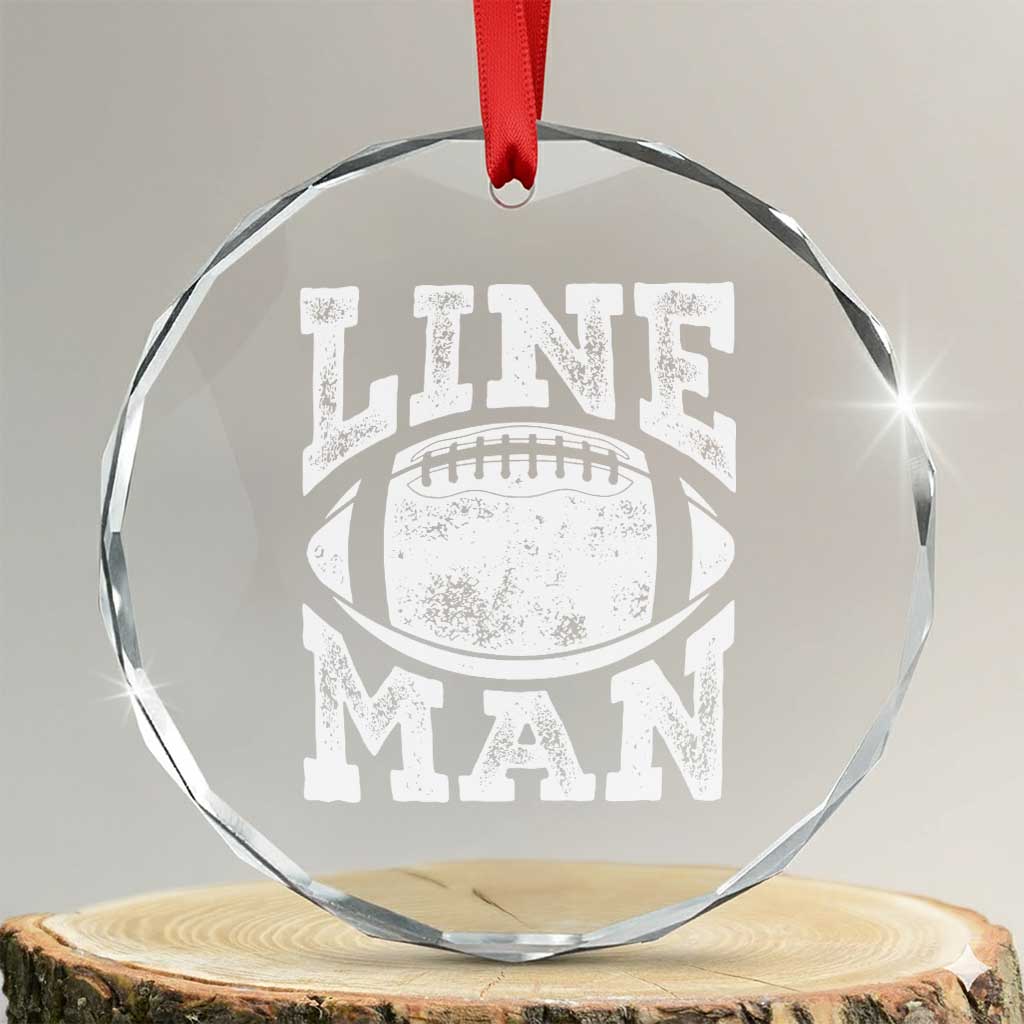 Football Linemen Crystal Glass Ornament Vintage Offensive Lineman TS10 Transparent Glass 3'' Circle Print Your Wear