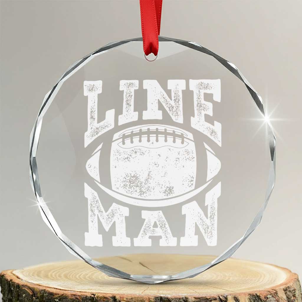 Football Linemen Crystal Glass Ornament Vintage Offensive Lineman - Print Your Wear
