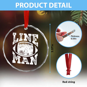 Football Linemen Crystal Glass Ornament Vintage Offensive Lineman TS10 Print Your Wear