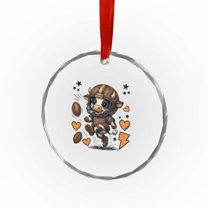 Football Lover Crystal Glass Ornament Cute Dairy Cow Playing Football TS12 Print Your Wear