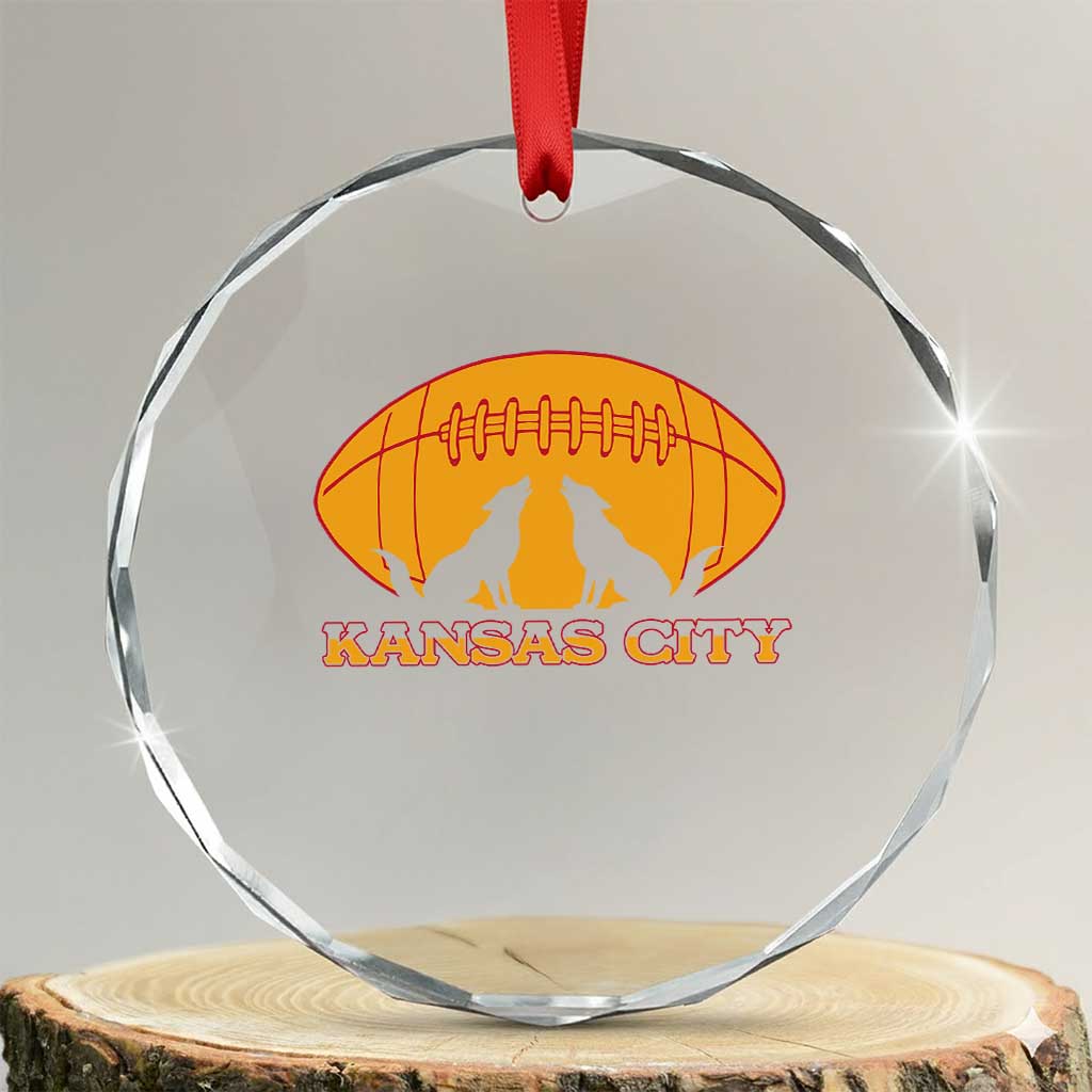 Football Lover Gift Crystal Glass Ornament Midwest Wolf Spirit TS12 Transparent Glass 3'' Circle Print Your Wear