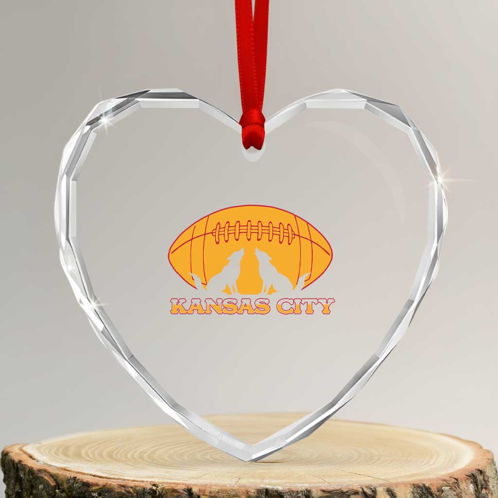 Football Lover Gift Heart Crystal Glass Ornament Midwest Wolf Spirit TS12 Transparent Glass 3'' Heart Print Your Wear