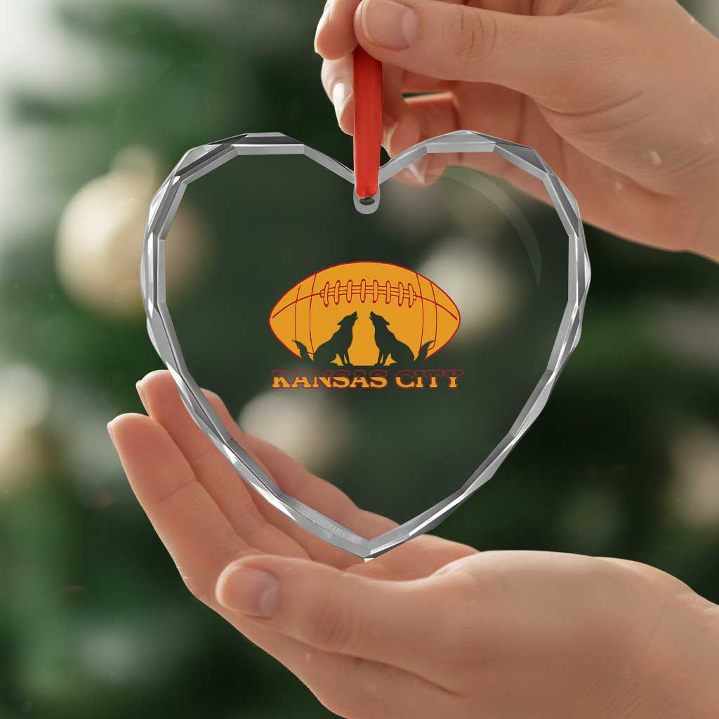Football Lover Gift Heart Crystal Glass Ornament Midwest Wolf Spirit TS12 Print Your Wear