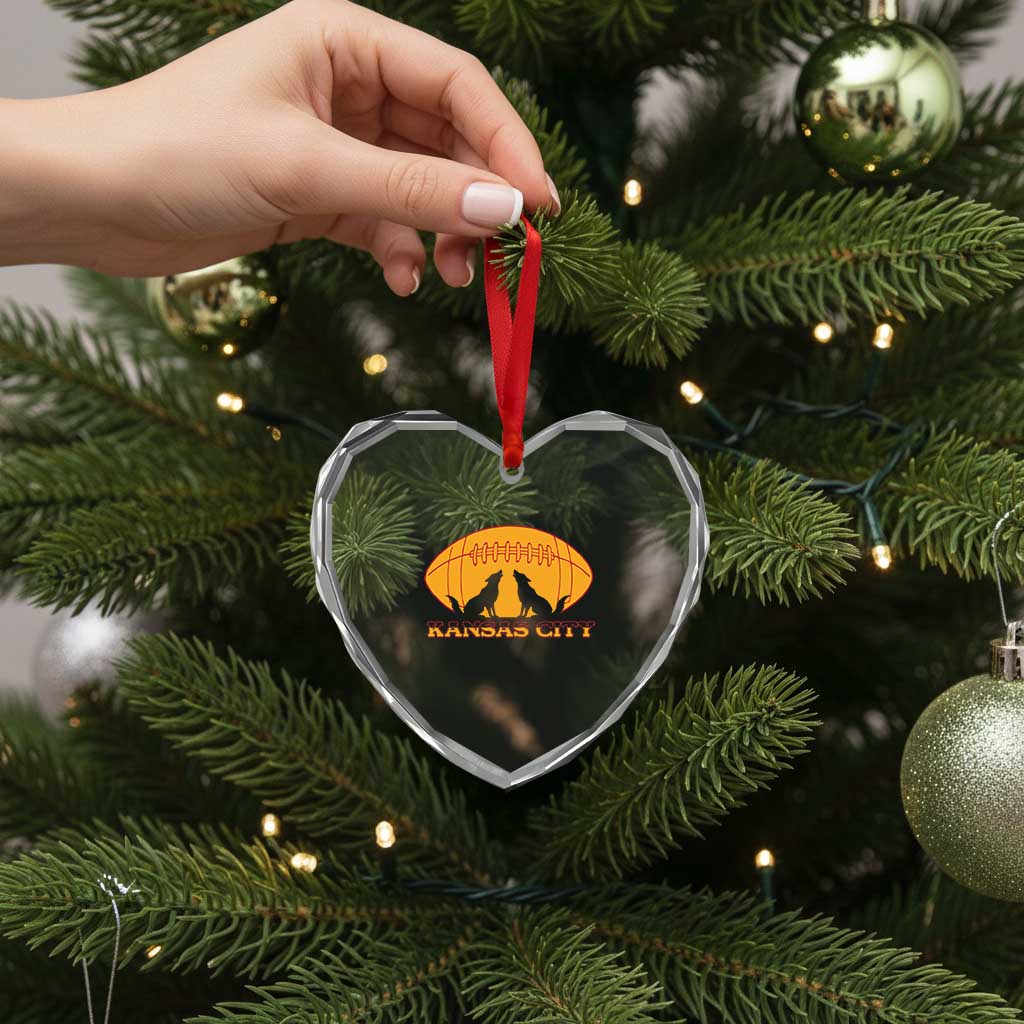 Football Lover Gift Heart Crystal Glass Ornament Midwest Wolf Spirit TS12 Print Your Wear