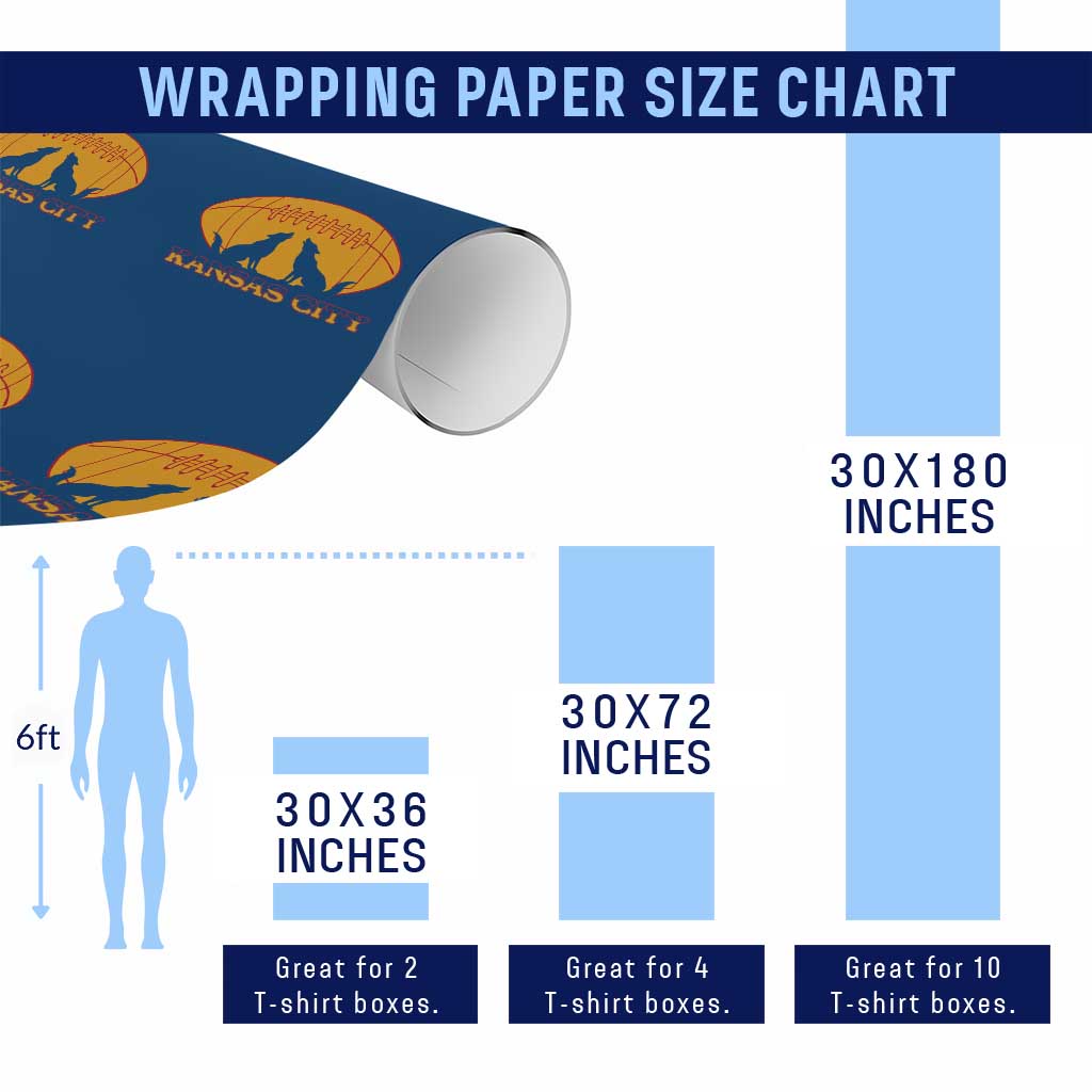 Football Lover Gift Wrapping Paper Roll Midwest Wolf Spirit TS12 Print Your Wear