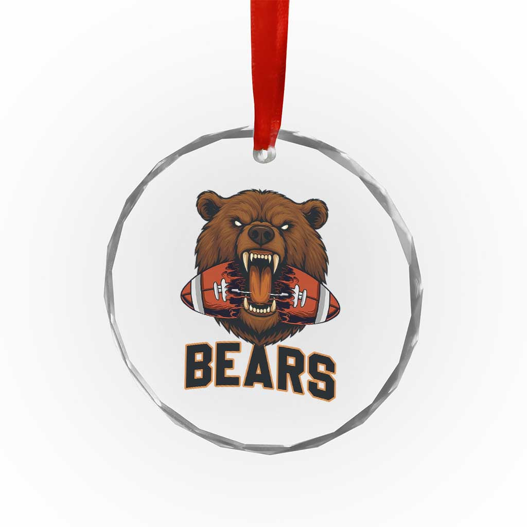 Football Player Gift Crystal Glass Ornament Fierce Bear Biting Ball TS12 Print Your Wear