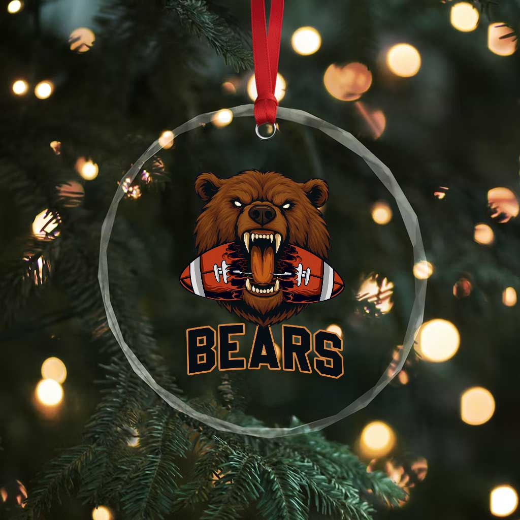Football Player Gift Crystal Glass Ornament Fierce Bear Biting Ball TS12 Print Your Wear