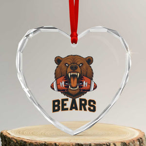 Football Player Gift Heart Crystal Glass Ornament Fierce Bear Biting Ball TS12 Transparent Glass 3'' Heart Print Your Wear