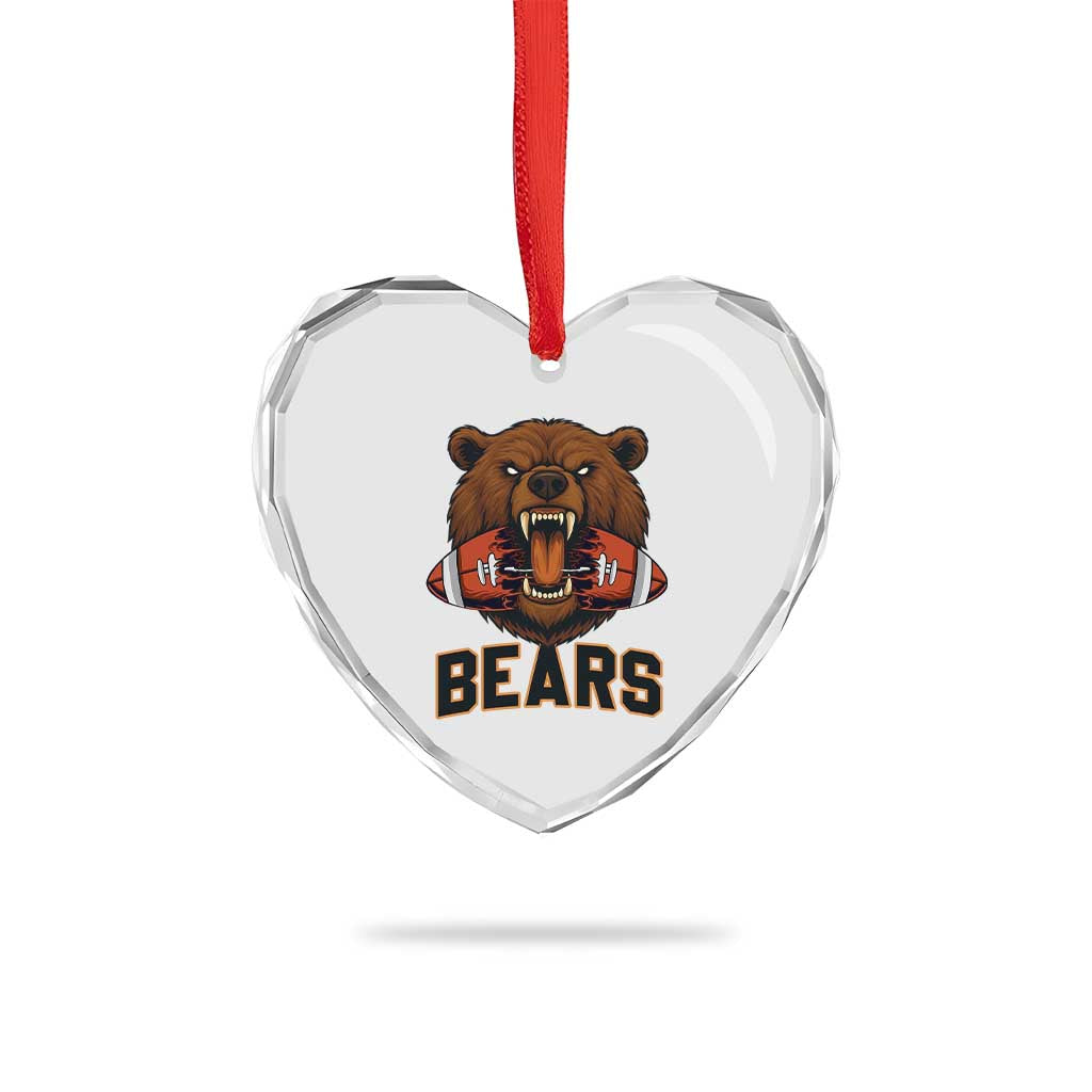 Football Player Gift Heart Crystal Glass Ornament Fierce Bear Biting Ball TS12 Print Your Wear