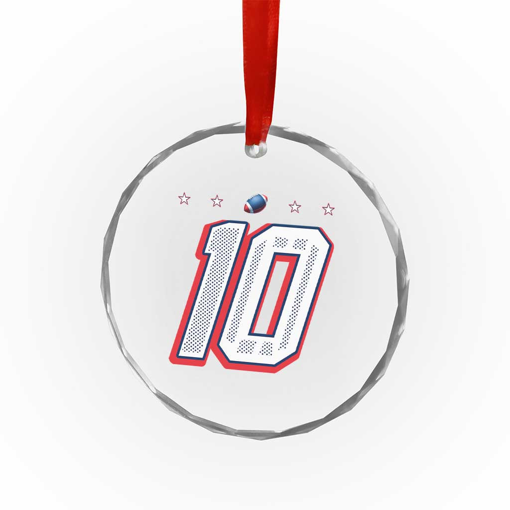 Football Quarterback Number 10 Crystal Glass Ornament Sport Lover Gift For NEF TS12 Print Your Wear