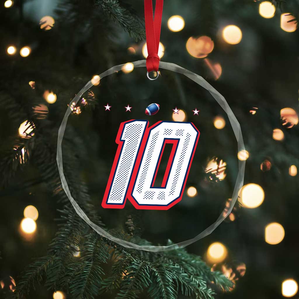 Football Quarterback Number 10 Crystal Glass Ornament Sport Lover Gift For NEF TS12 Print Your Wear