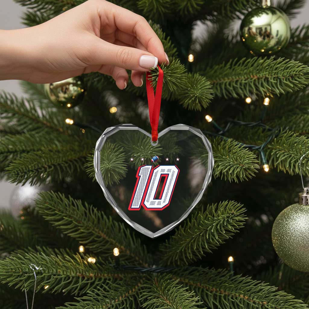 Football Quarterback Number 10 Heart Crystal Glass Ornament Sport Lover Gift For NEF TS12 Print Your Wear