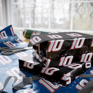 Football Quarterback Number 10 Wrapping Paper Roll Sport Lover Gift For NEF TS12 Black Print Your Wear