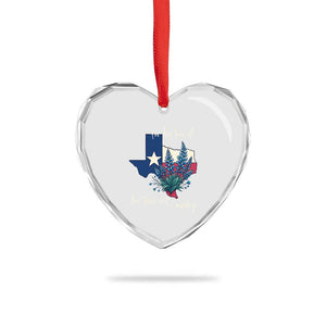 For the Love of the Texas Hill Country Heart Crystal Glass Ornament Bluebonnet Floral Patriotic Flag TS02 Print Your Wear