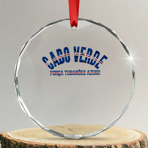 Forca Tubaroes Azuis Cabo Verde National Pride Crystal Glass Ornament Cape Verde Football Fans Blue Sharks Heritage