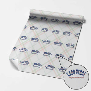 Forca Tubaroes Azuis Cabo Verde National Pride Wrapping Paper Roll Cape Verde Football Fans Blue Sharks Heritage