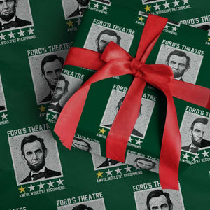 Fords Theatre One Star Awful Wouldnt Recommend Wrapping Paper Roll Abraham Lincoln Funny History Dark Humor