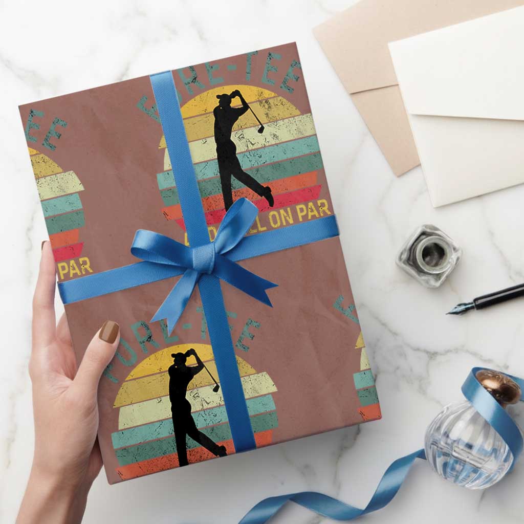 Fore-Tee And Still On Par Funny 40th Birthday Golf Wrapping Paper Roll Milestone Birthday Gift for Golfers Retro Sporty TS02 Mocha Print Your Wear