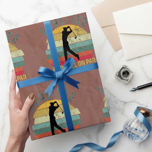 Fore-Tee And Still On Par Funny 40th Birthday Golf Wrapping Paper Roll Milestone Birthday Gift for Golfers Retro Sporty TS02 Mocha Print Your Wear