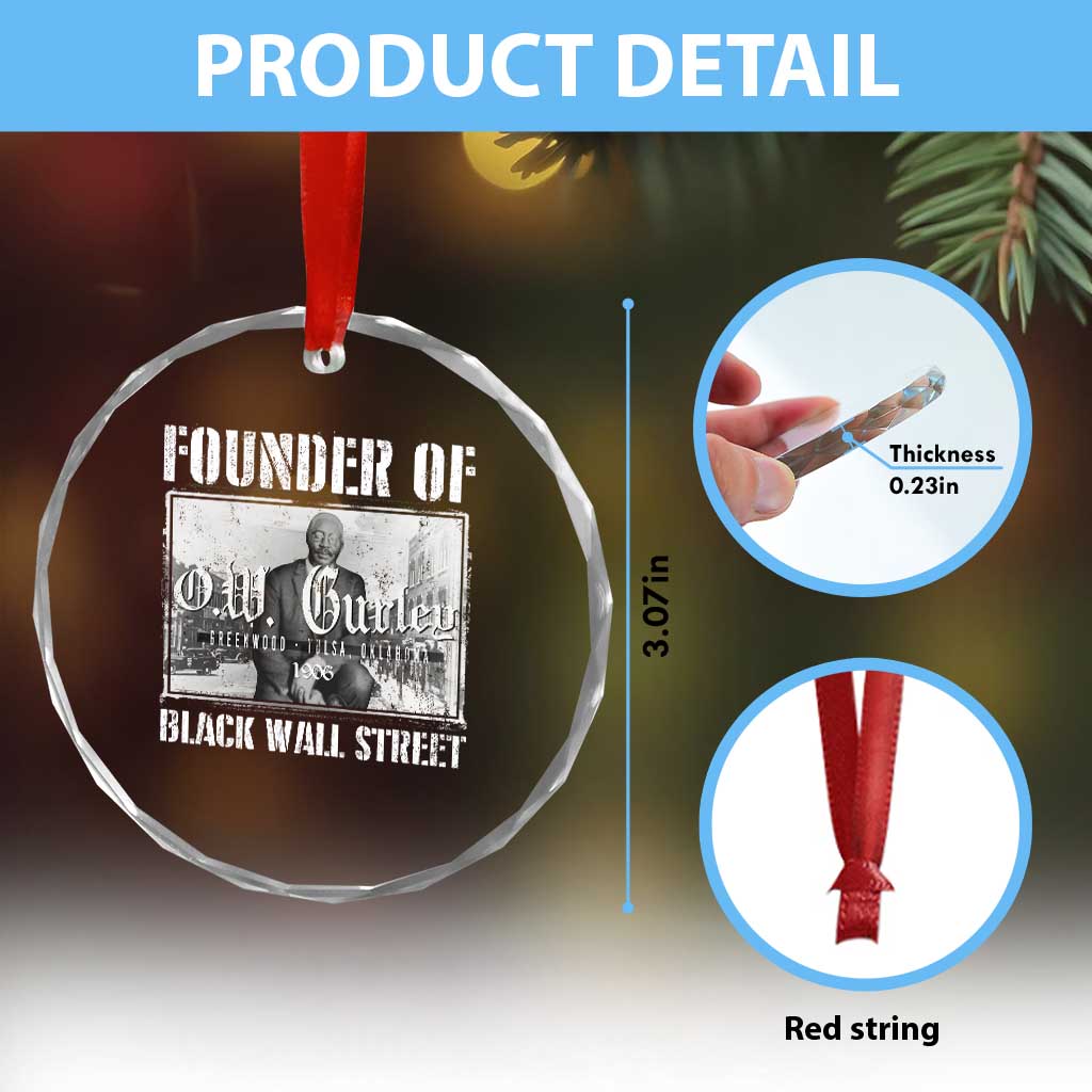 Founder Of Black Wall Street O.W. Gurley Crystal Glass Ornament Black History Month TS11 Print Your Wear