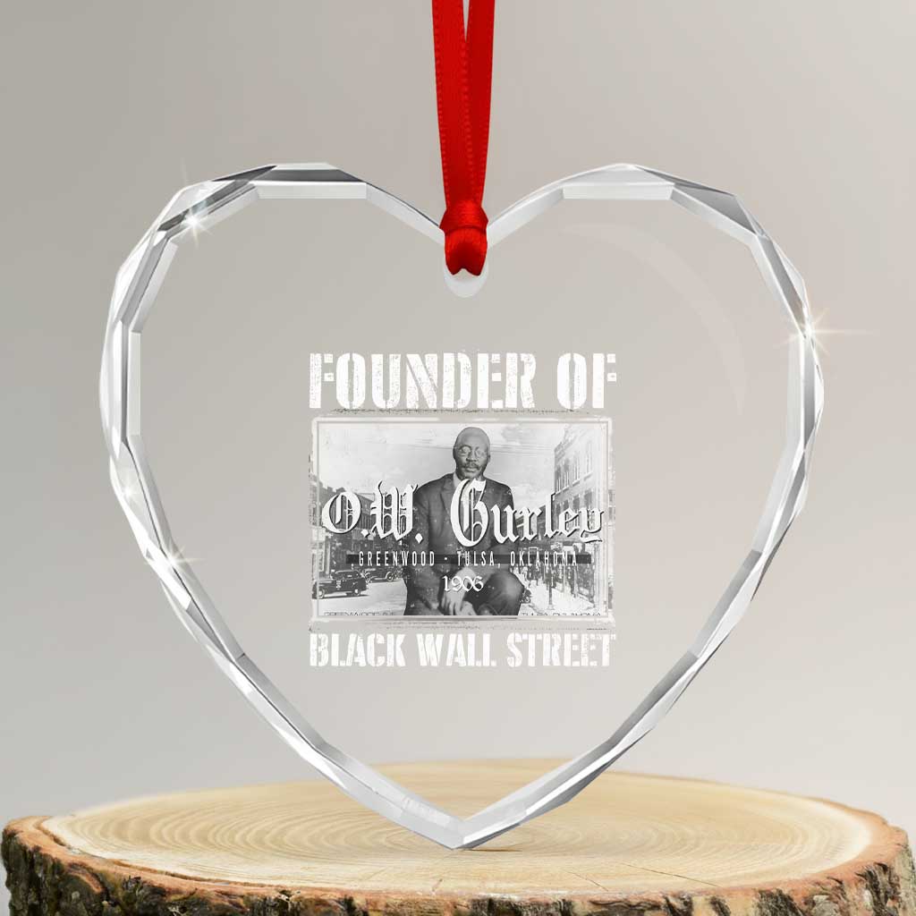 Founder Of Black Wall Street O.W. Gurley Heart Crystal Glass Ornament Black History Month TS11 Transparent Glass 3'' Heart Print Your Wear