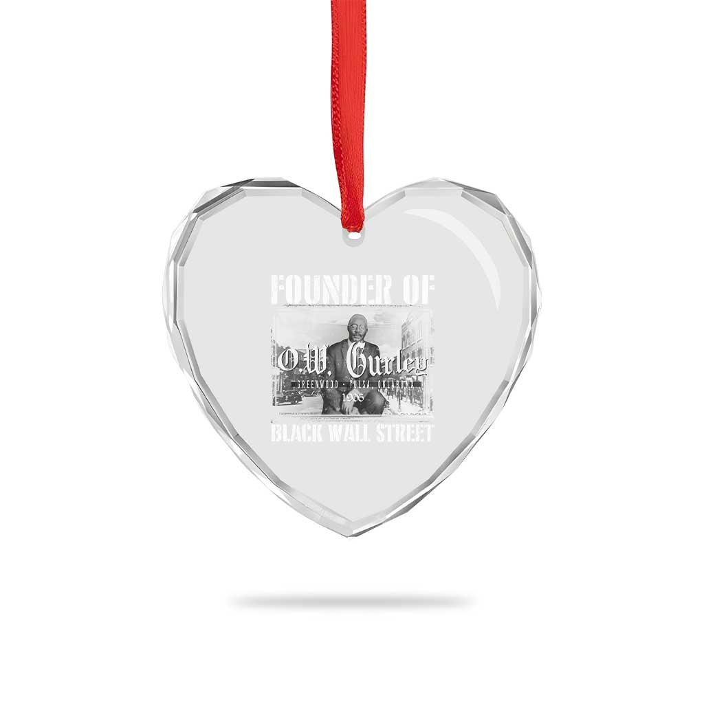 Founder Of Black Wall Street O.W. Gurley Heart Crystal Glass Ornament Black History Month TS11 Print Your Wear