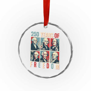 Founding Fathers 250 Years of Freedom Crystal Glass Ornament Patriotic Pop Art Style Semiquincentennial 2026 TS02 Print Your Wear
