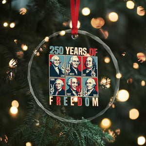 Founding Fathers 250 Years of Freedom Crystal Glass Ornament Patriotic Pop Art Style Semiquincentennial 2026 TS02 Print Your Wear