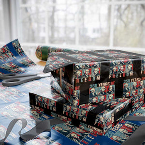 Founding Fathers 250 Years of Freedom Wrapping Paper Roll Patriotic Pop Art Style Semiquincentennial 2026 TS02 Black Print Your Wear