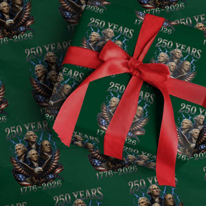 Founding Fathers USA 250th Anniversary Wrapping Paper Roll Vintage 250 Years 1776 2026 Patriotic Eagle American Flag