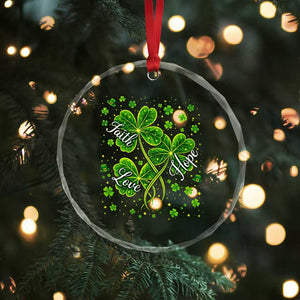Four Leaf Clover Christian Crystal Glass Ornament Irish Lucky Shamrock Faith Hope Love Religious TS10 Print Your Wear
