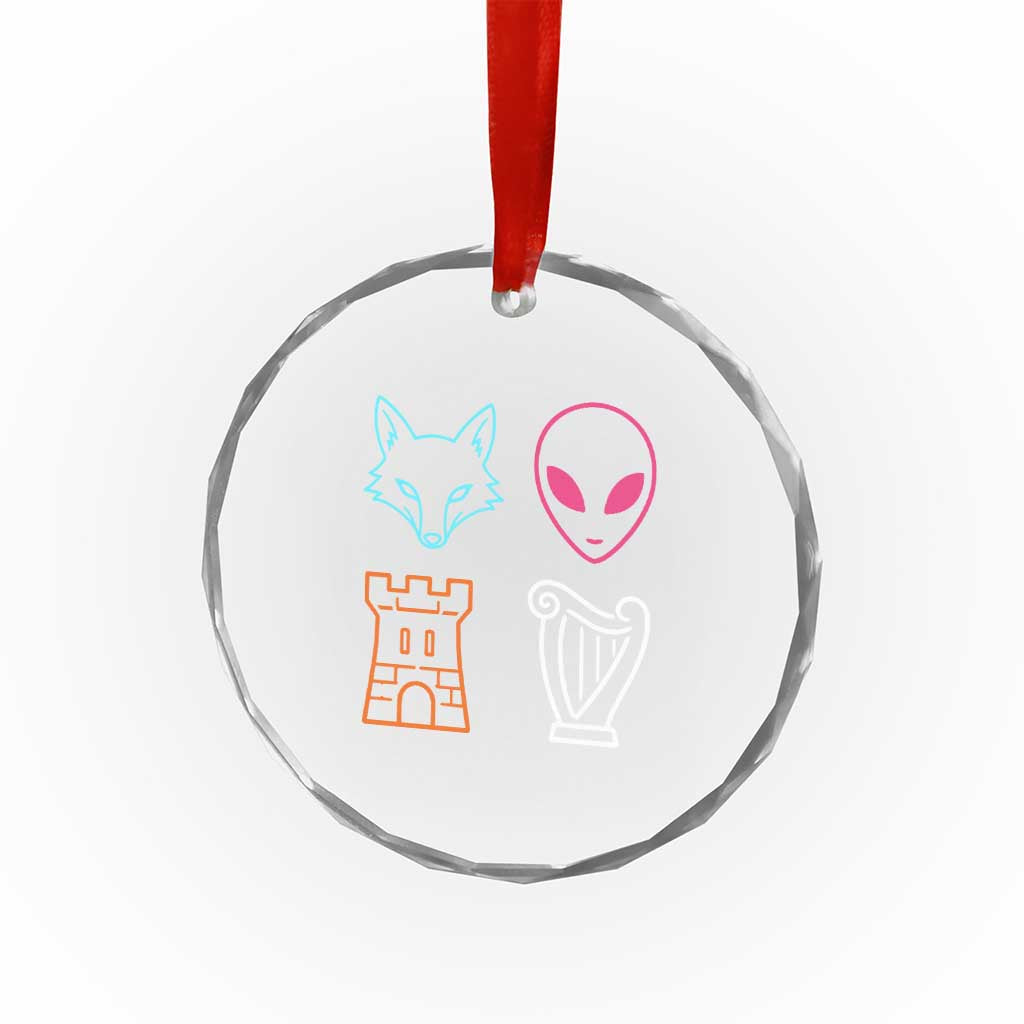 Fox Alien Castle Harp Retro Crystal Glass Ornament San Antonio Texas Sports TS11 Print Your Wear
